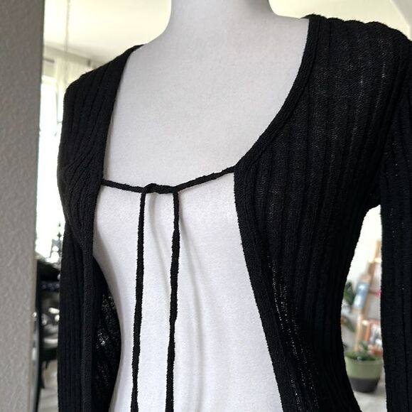 Forever 21 XS Lightweight Sweater Black Long Sleeves Ribbed - Picture 2 of 8